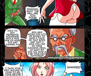histórias em quadrinhos Super melões beco puta Sakura, big boobs 