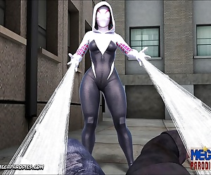  comics Megaparodies – Spider Gwen X Rhino, monster , big boobs  big-boobs