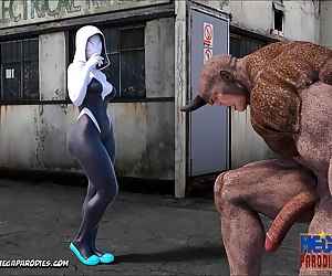  comics Megaparodies â€“ Spider Gwen X.., big boobs  monster
