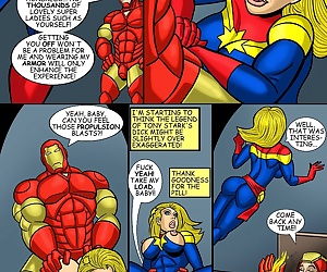  comics Captain Marvel, threesome  gangbang